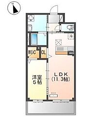 ブロッサム 3階1LDKの間取り