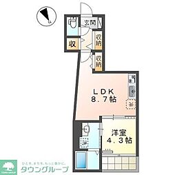 エクセレントタワー 1階1LDKの間取り
