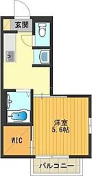 ジュピター片倉弐番館 1階1Kの間取り