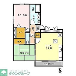 グリーンコート 1階2LDKの間取り