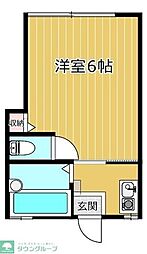 ハイツイシカワ 1階1Kの間取り