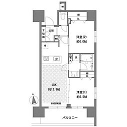 ラグゼナ八王子横山町 4階2LDKの間取り