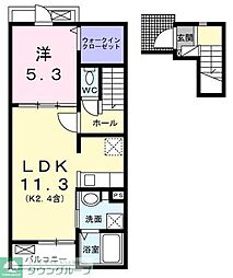 アルドーレ 2階1LDKの間取り