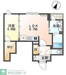 ボス　バレーヒル 1階1LDKの間取り