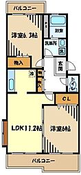 ファミールグラン 1階2LDKの間取り