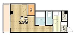 平岡マンション 4階1Kの間取り