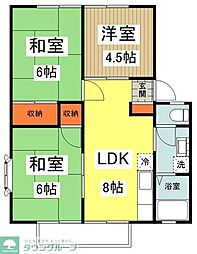 サン・シティー横溝 2階3LDKの間取り