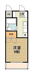 コーポ明神北 3階1Kの間取り