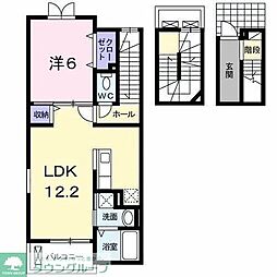フォリエージュ 3階1LDKの間取り