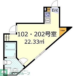 ACROSS八王子 3階ワンルームの間取り