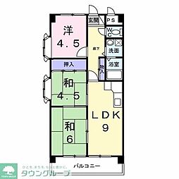 ファミーユ旭 3階3DKの間取り