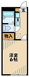 レオパレス富士見台 1階1Kの間取り