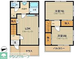 カサ・アドサード 2LDKの間取り