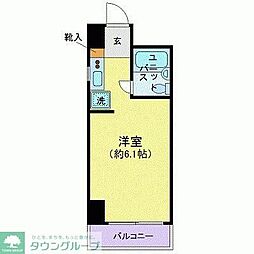 マリオン八王子II 3階ワンルームの間取り
