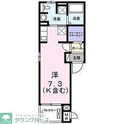 グローヴIII 3階ワンルームの間取り