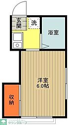 ハイムホシヤ 2階1Kの間取り