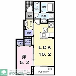 エクセレント　フィオーレＡ 1階1LDKの間取り