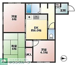 メゾン・ゆうしん 2階3DKの間取り