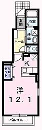 アロッジオ　ヴィオラ 1階ワンルームの間取り
