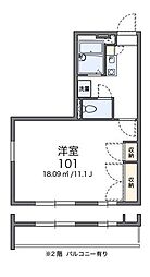 レオパレス金子 1階1Kの間取り