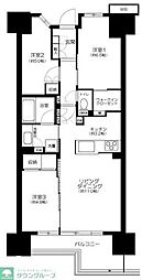 ルネ八王子トレーシア 803 8階3LDKの間取り