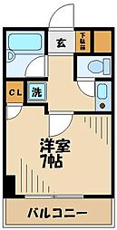 ダイケンブライト 1Kの間取図画像