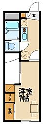 レオパレスエルフ 1Kの間取図画像