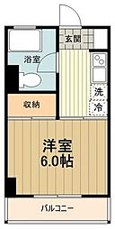 粟沢マンション 1Kの間取図画像