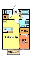 ボナールパークA 1LDKの間取図画像
