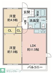 エスポワールいずみ 2LDKの間取図画像