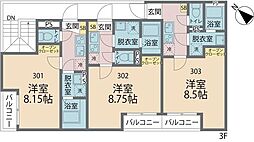 カインドネス相模原中央 101号室 1Kの間取図画像