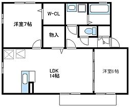 グランコート東橋本 2LDKの間取図画像