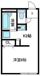 レオパレス市川屋2 1Kの間取図画像