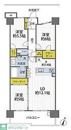 プレミスト高尾サクラシティ 3LDKの間取図画像