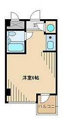 メゾン南平D ワンルームの間取図画像