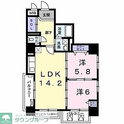 GRAND八王子 2LDKの間取図画像