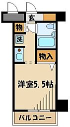 ライオンズマンション八王子北野 ワンルームの間取図画像