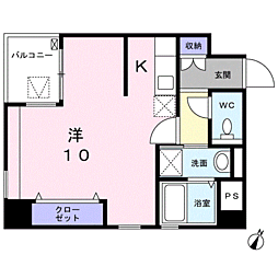 目黒いずみマンション 1Kの間取図画像