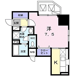 ロジュマンベル 1Kの間取図画像