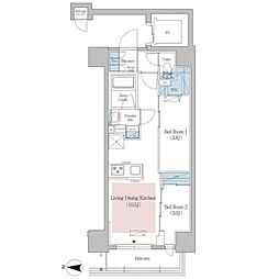 アーバネックス菊川IV 2LDKの間取図画像