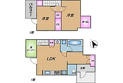那覇市天久　売戸建 2SLDKの間取り