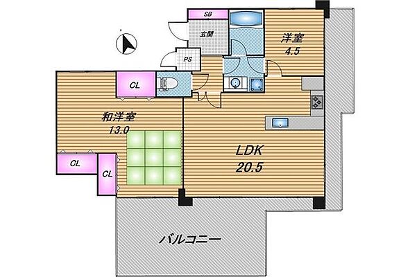 間取り ライオンズマンション古波蔵第3 5階/-