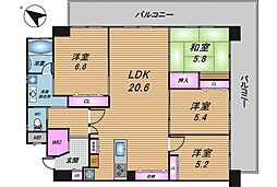 コートヴィレッジ大謝名シティ 4LDKの間取図画像