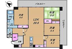 コートヴィレッジ大謝名シティ 4LDKの間取図画像