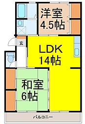 グラントゥール 1階2LDKの間取り