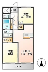チェリーブロッサムガーデン 2LDKの間取図画像