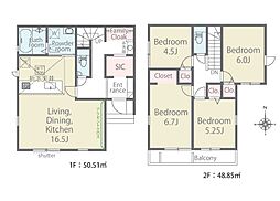中郡二宮町富士見が丘1丁目第1期　新築戸建　全1棟　1号棟