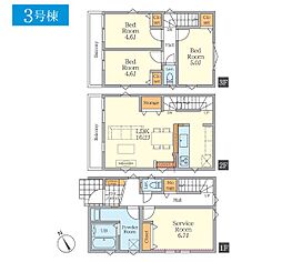 相模原市中央区矢部1丁目5期 新築戸建 全3棟 3号棟
