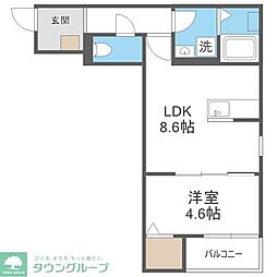 西鉄天神大牟田線 井尻駅 徒歩15分の賃貸アパート 3階1LDKの間取り
