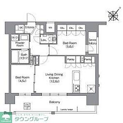 シーズンフラッツ渡辺通 2LDKの間取図画像